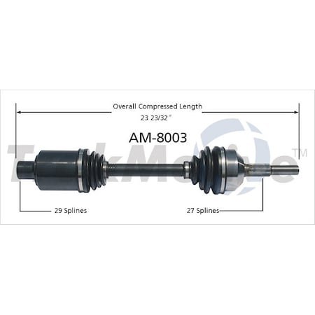 Surtrack Axle Cv Axle Shaft, Am-8003 AM-8003